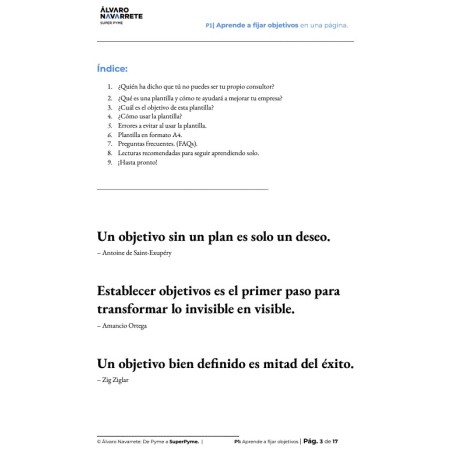 Aprende a fijar objetivos en una página y transforma tu empresa como un consultor profesional