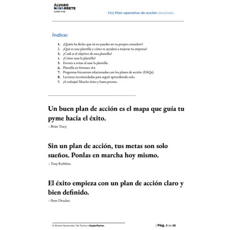 Plan operativo de acción detallado: Convierte tus objetivos en acción