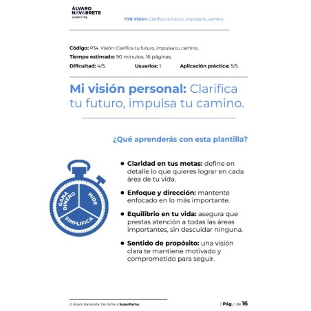 Mi visión personal: Clarifica tu futuro, impulsa tu camino