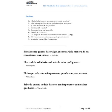 Prioridades de la semana: Enfoca tu semana, logra más