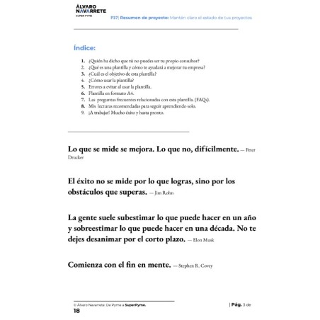 Resumen de proyecto: Mantén claro el estado de tus proyectos