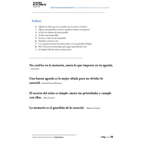 Fechas importantes que no puedo olvidar: Nunca pierdas de vista lo que importa