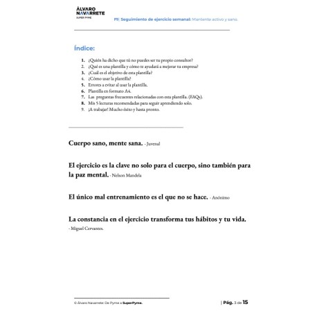 Seguimiento de ejercicio físico semanal: Mantente activo y sano con constancia