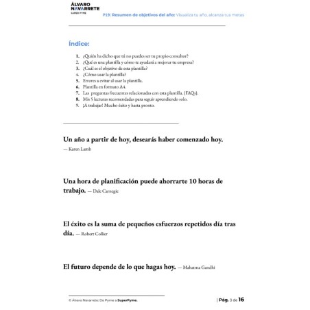 Resumen de objetivos del año: Visualiza tu año, alcanza tus metas