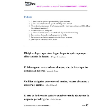 Aprende de MANAGEMENT y LIDERAZGO con 20 KPIs y conviértete en un experto