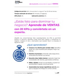 Aprende de VENTAS con 20 KPIs y conviértete en un experto