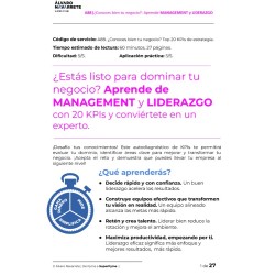 Aprende de MANAGEMENT y LIDERAZGO con 20 KPIs y conviértete en un experto