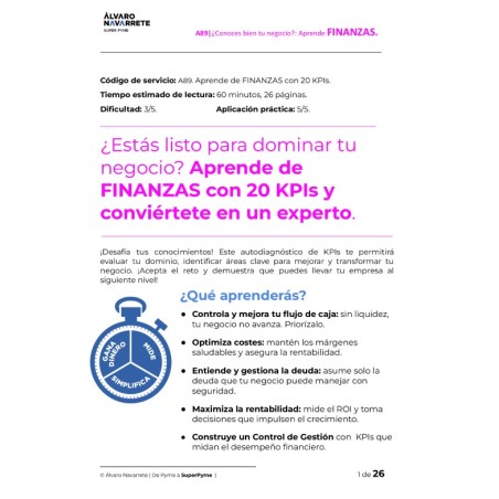 Aprende de FINANZAS con 20 KPIs y conviértete en un experto