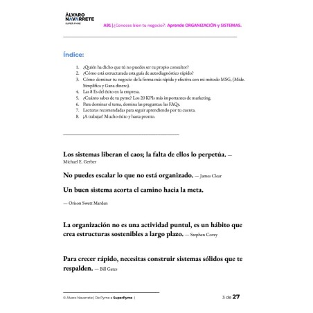 Aprende de ORGANIZACIÓN y SISTEMAS con 20 KPIs y conviértete en un experto