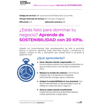 Aprende de SOSTENIBILIDAD con 20 KPIs y conviértete en un experto