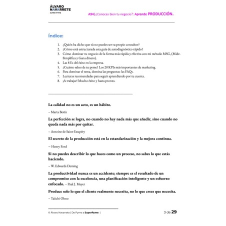 Aprende de PRODUCCIÓN con 20 KPIs y conviértete en un experto