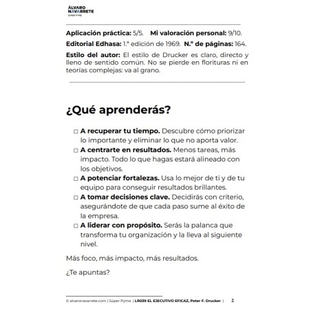 El ejecutivo eficaz por Peter Drucker