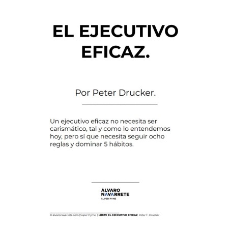El ejecutivo eficaz por Peter Drucker